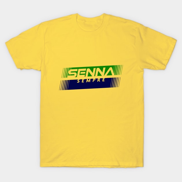 Senna Sempre Yellow Design. T-Shirt by Hotshots